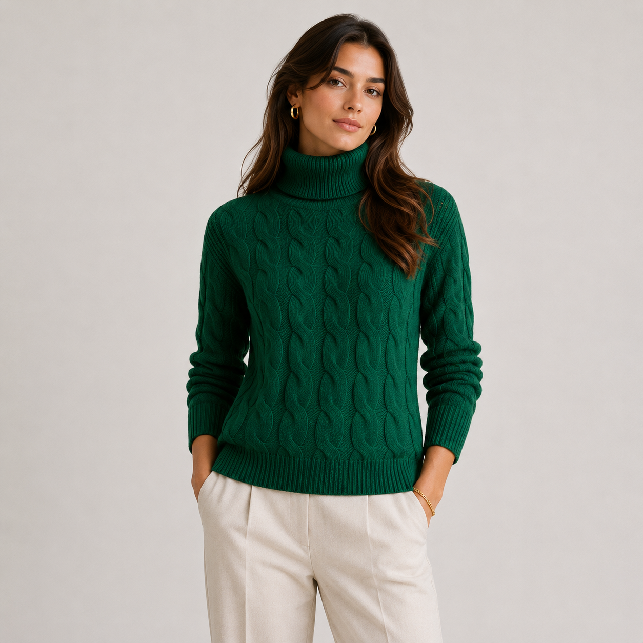 Women's Turtleneck Sweater Lightweight Warm Long Sleeve Knitwear