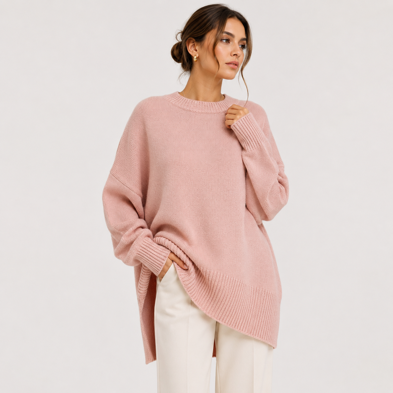 Women's Premium Oversized Sweater Cozy Long Sleeve Knit