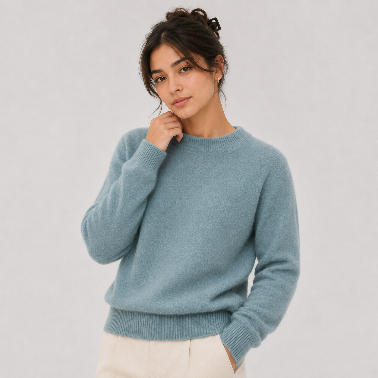 Women's Classic Cashmere Look Sweater Lightweight Warm Knitwear