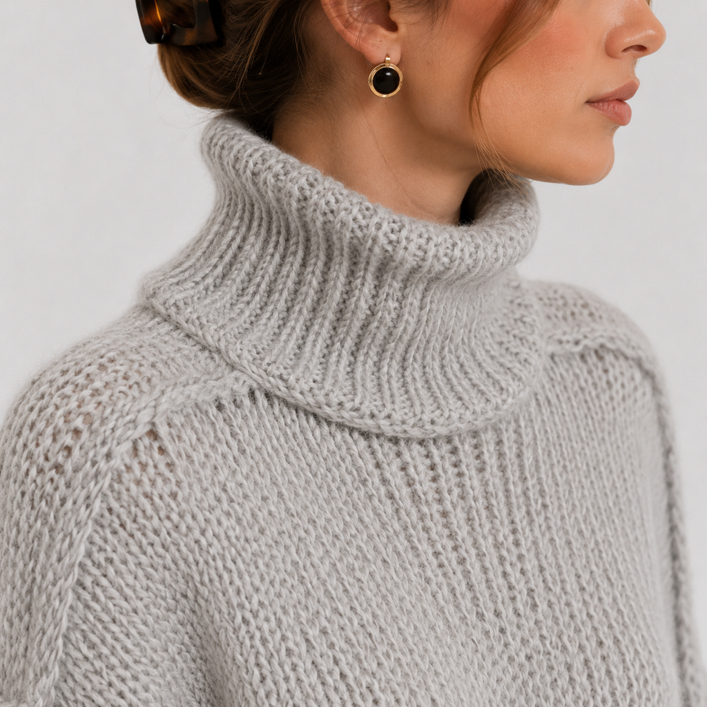 Women's Relaxed Knit Sweater Comfortable Long Sleeve Pullover