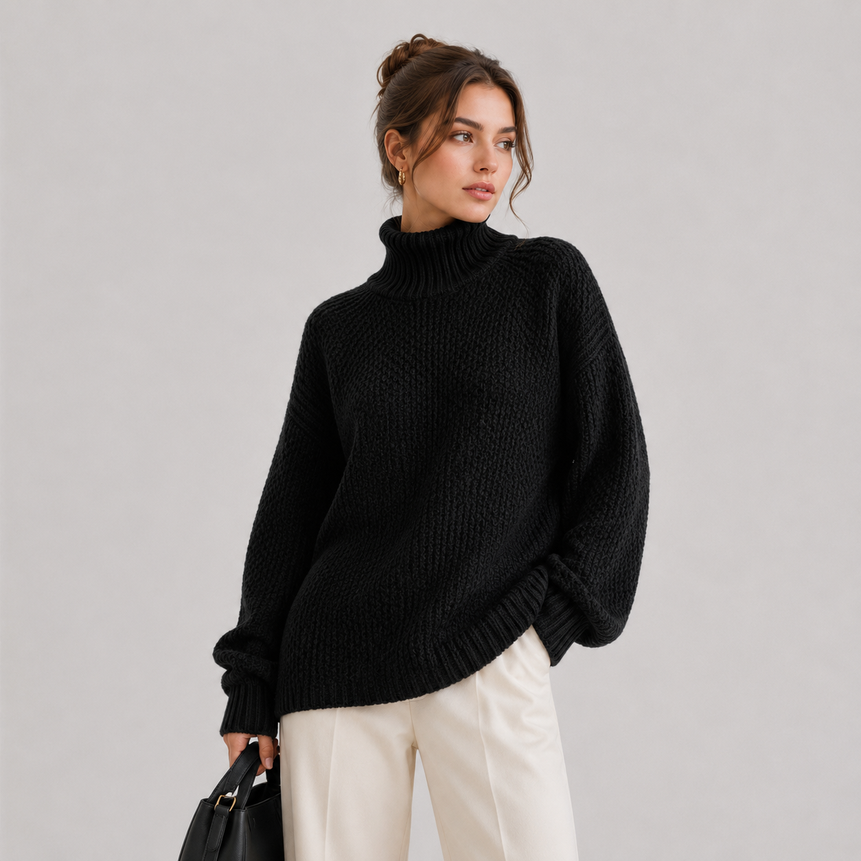 Women's Relaxed Sweater Comfortable Long Sleeve Knitwear