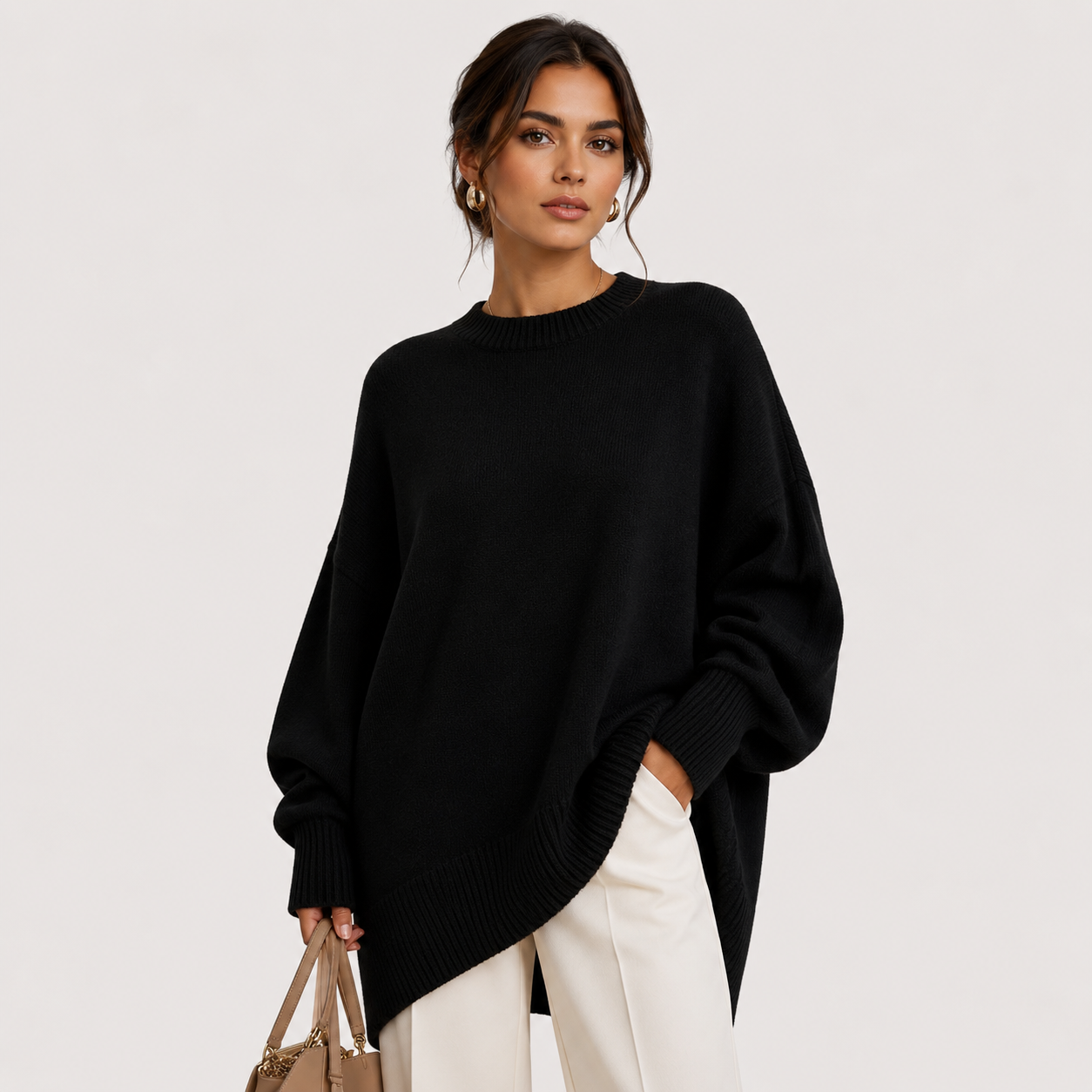 Women's Premium Oversized Sweater Cozy Long Sleeve Knit