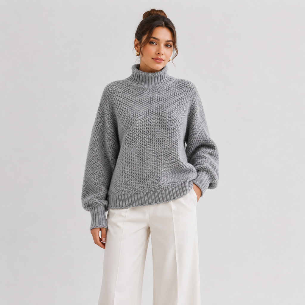 Women's Relaxed Sweater Comfortable Long Sleeve Knitwear