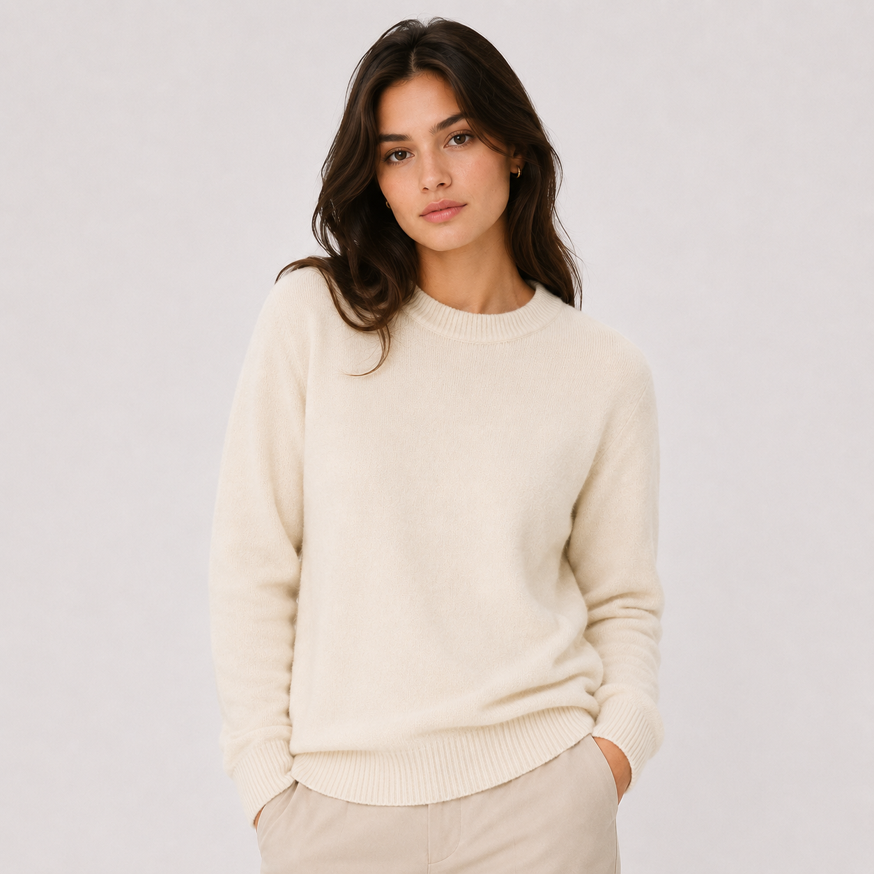 Women's Classic Cashmere Look Sweater Lightweight Warm Knitwear