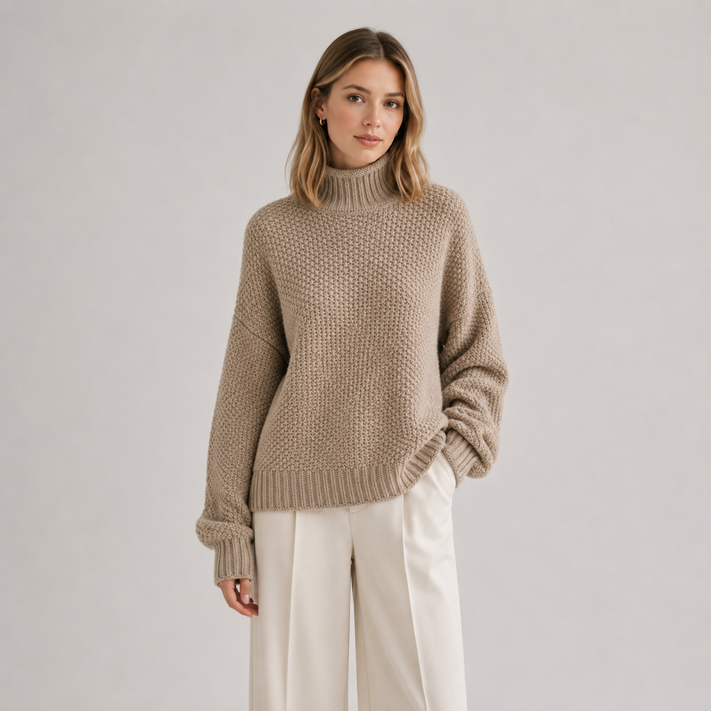 Women's Relaxed Sweater Comfortable Long Sleeve Knitwear