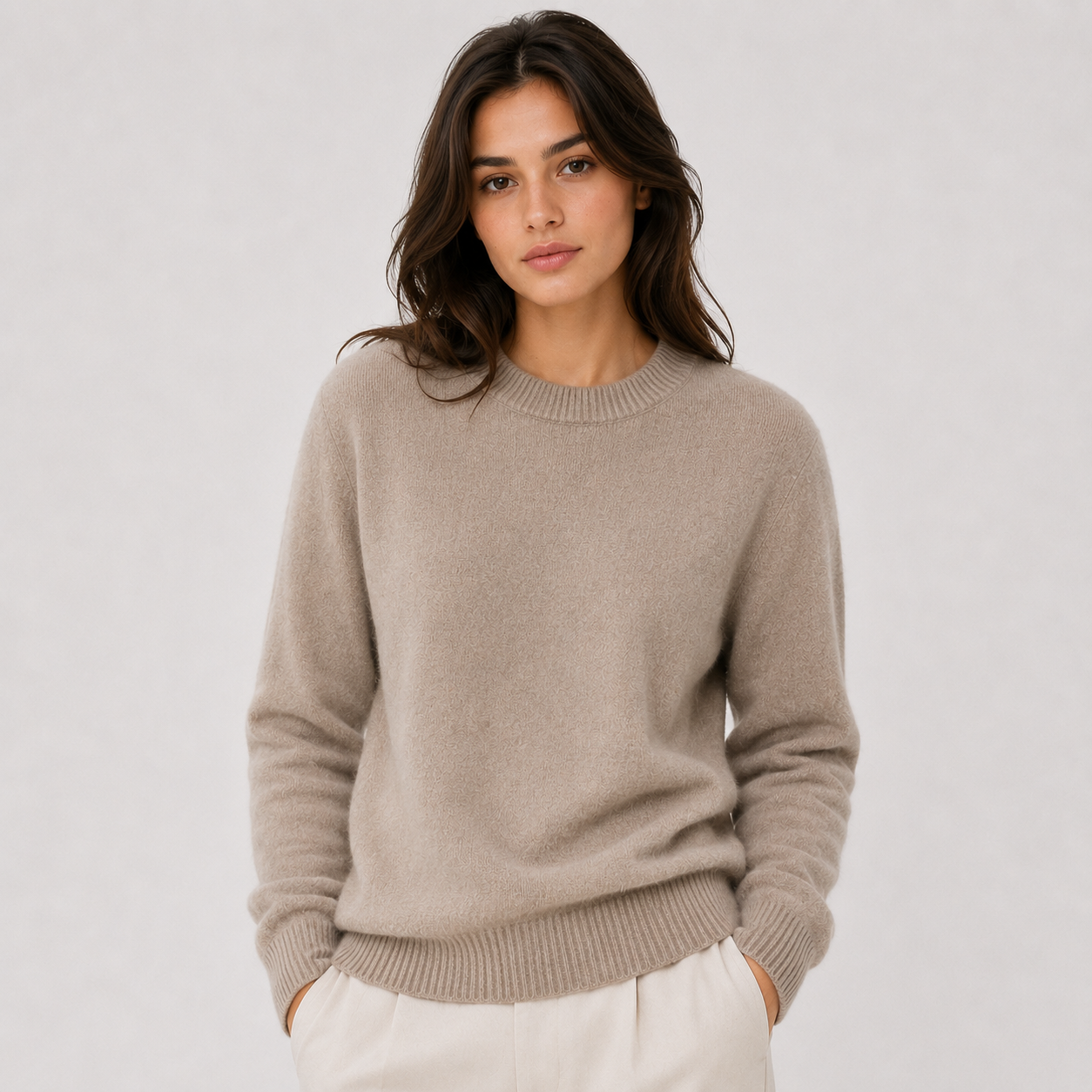Women's Classic Cashmere Look Sweater Lightweight Warm Knitwear