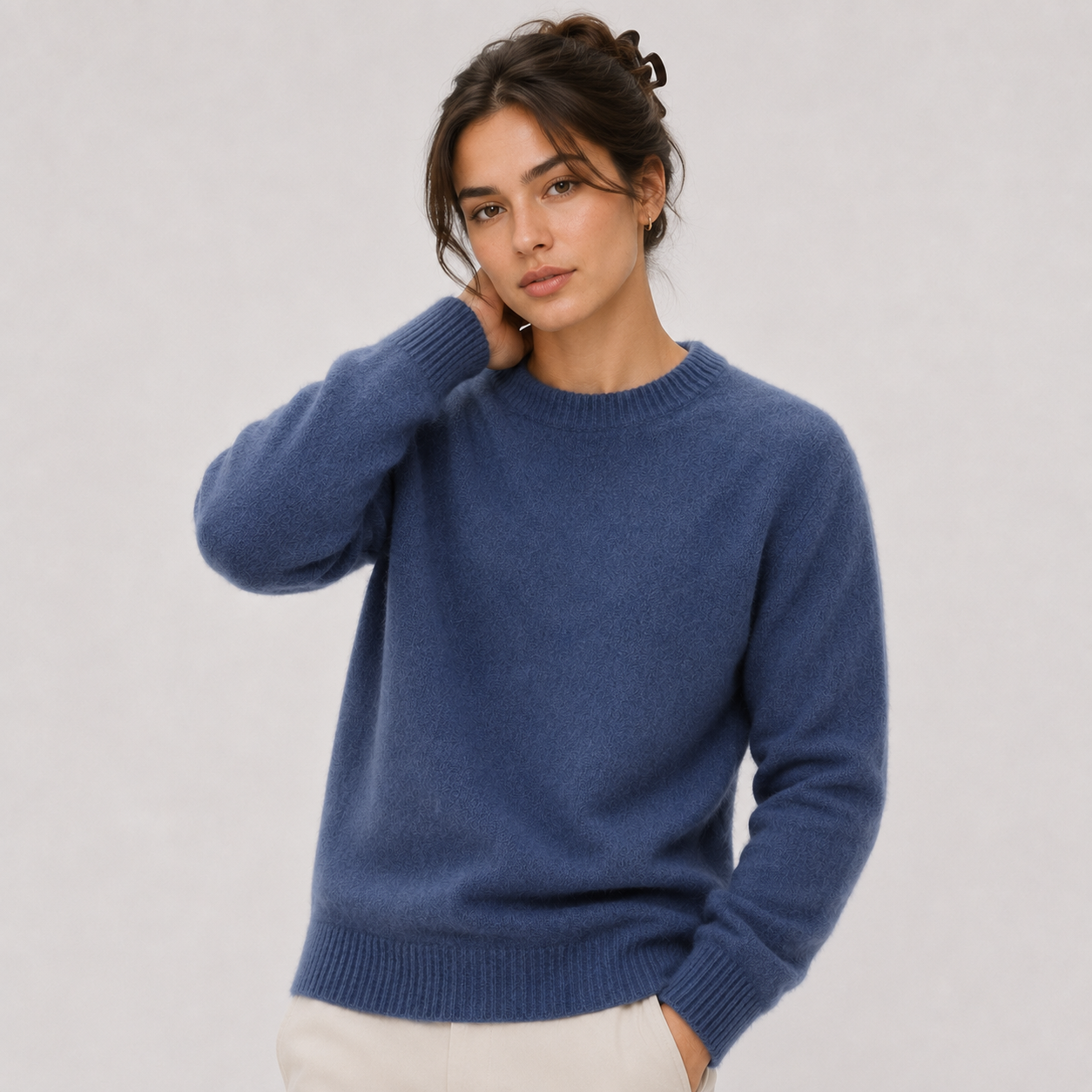 Women's Classic Cashmere Look Sweater Lightweight Warm Knitwear