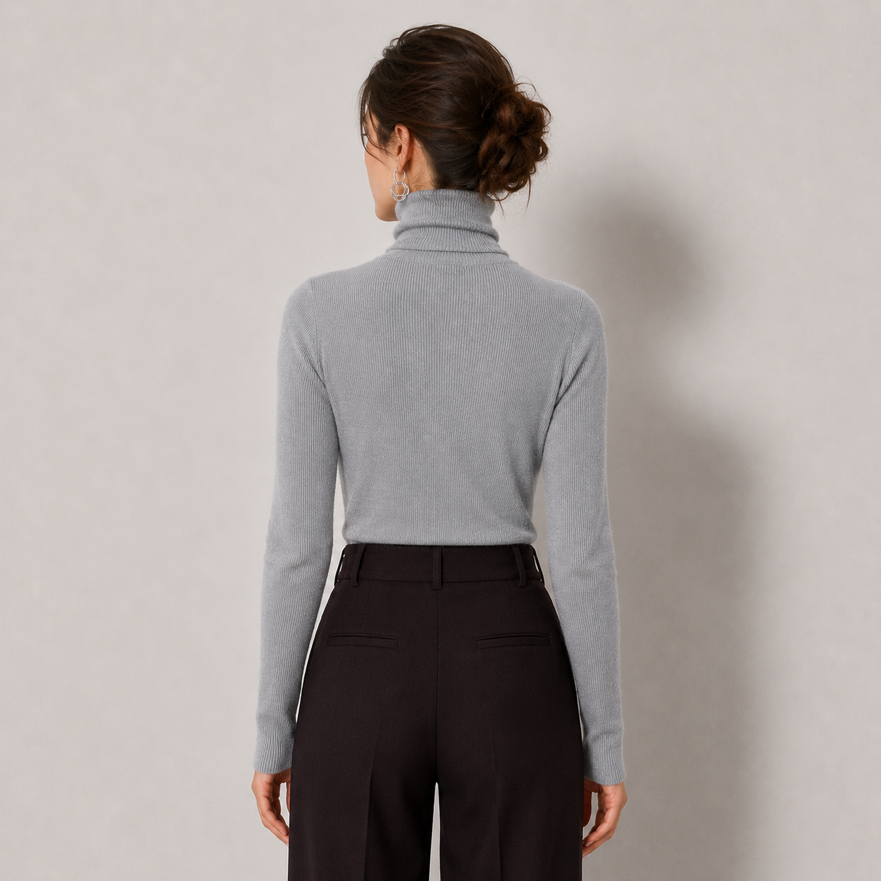 Women's Cashmere Look Turtleneck Lightweight Warm Knit Pullover