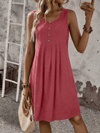 Vestido chaleco de verano para mujer, moda, cómodo, sexy, esencial para vacaciones, falda plisada, falda corta con botones
