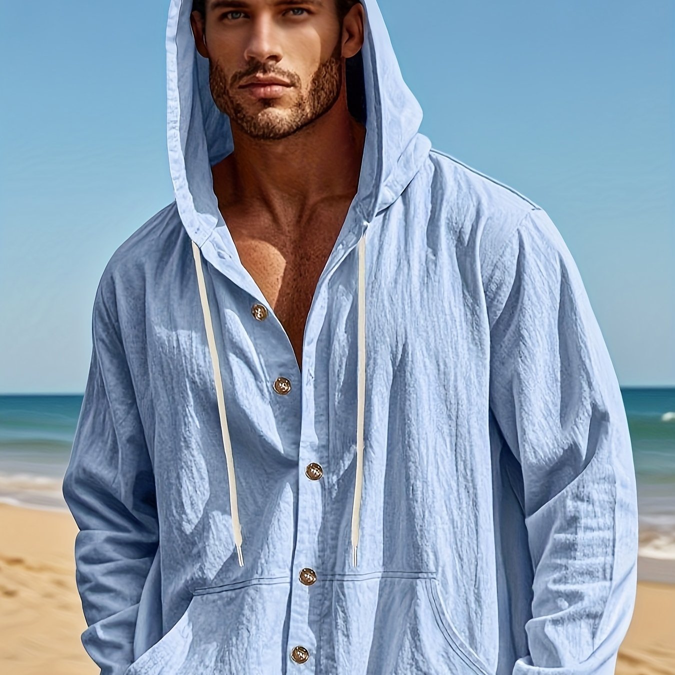 Lenvar™ | Camisa playera de lino con capucha