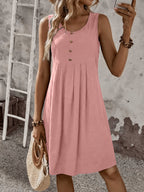Vestido chaleco de verano para mujer, moda, cómodo, sexy, esencial para vacaciones, falda plisada, falda corta con botones