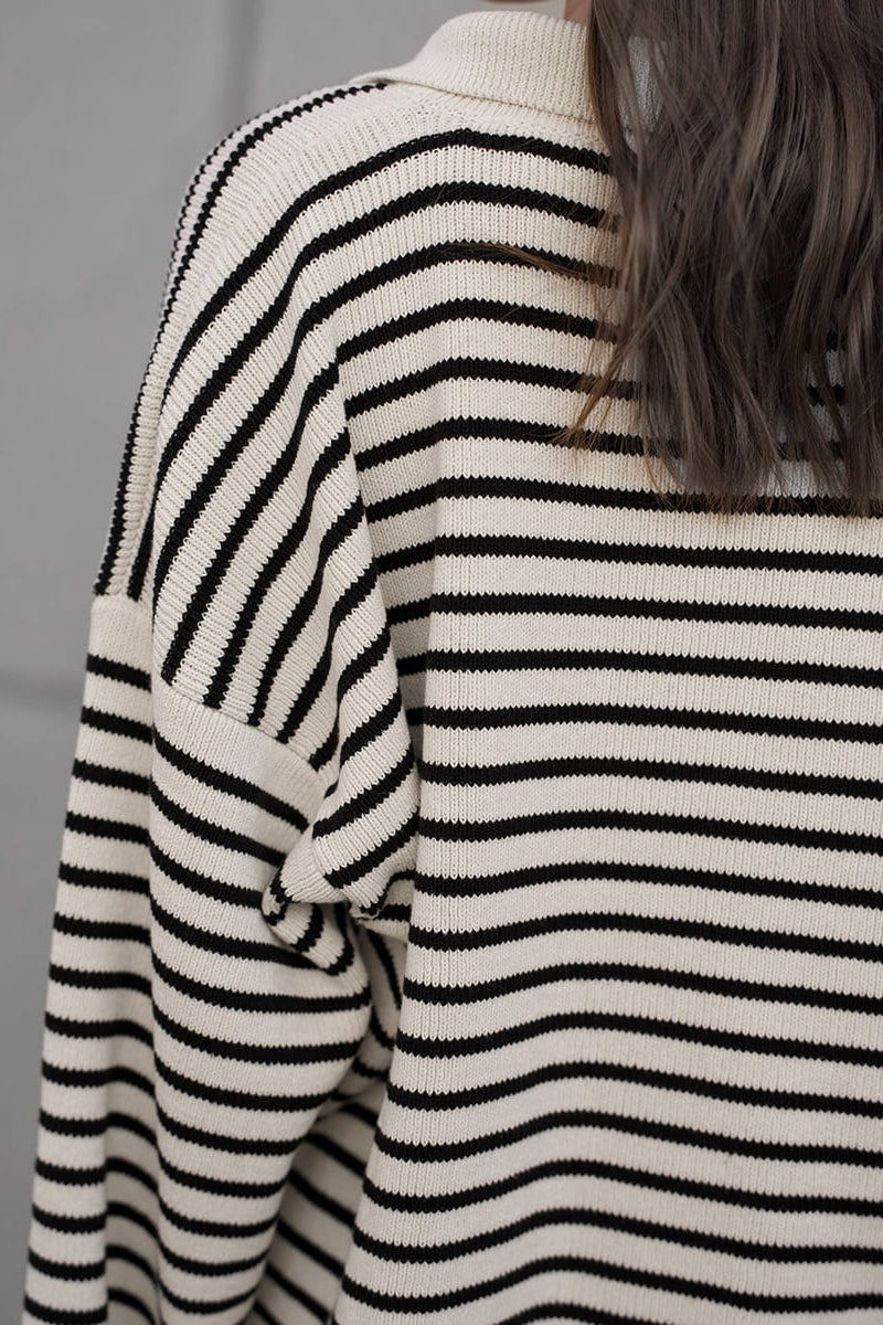 Drune | Cozy striped knitted turtleneck sweater