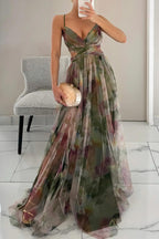 Giselle - Vestido largo con estampado floral encantador para Mujer