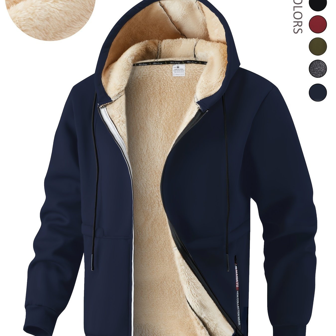 Nórdico | Chaqueta térmica para hombre con capucha y forro interior cálido