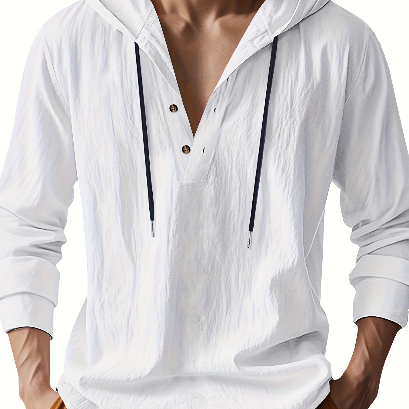 Kaelix™ | Camiseta Henley con capucha azul claro