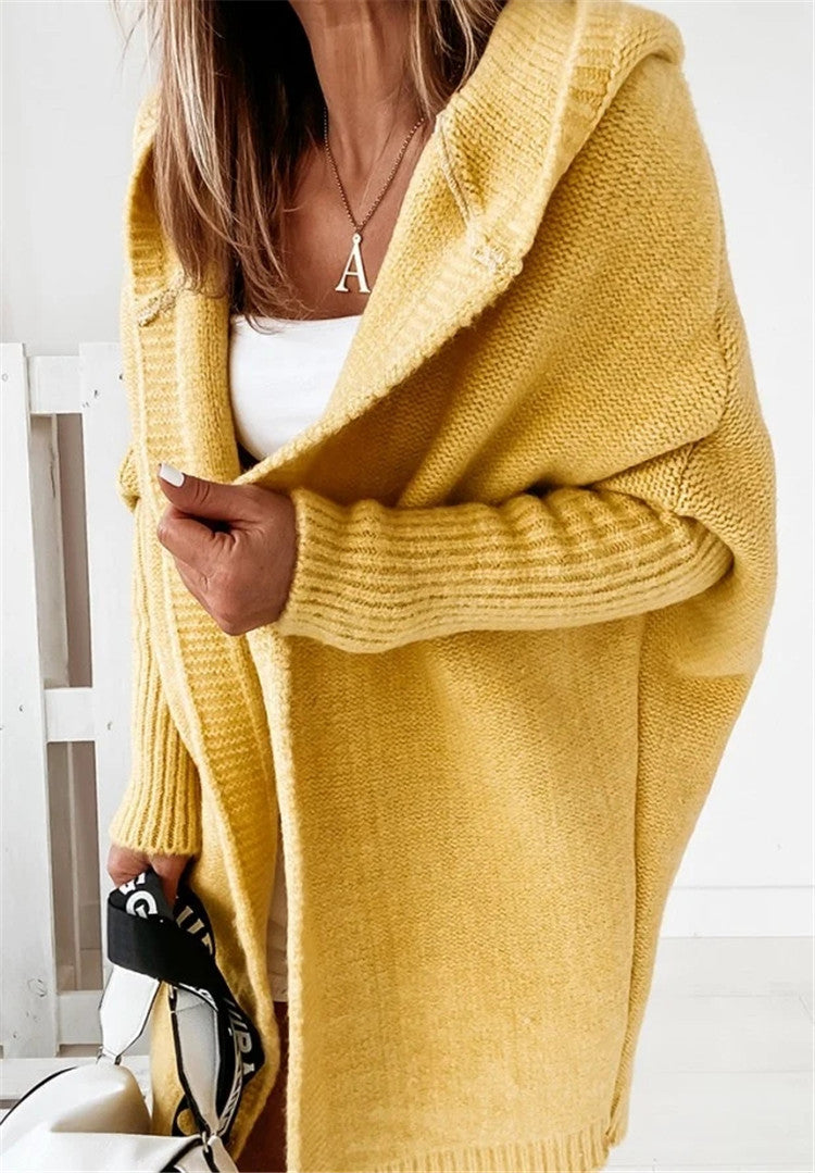 Women's Oversized Knit Cardigan with Open Front