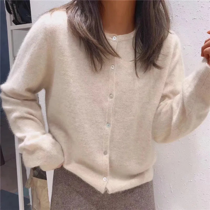 Women's Button-Front Knit Cardigan with Soft Finish
