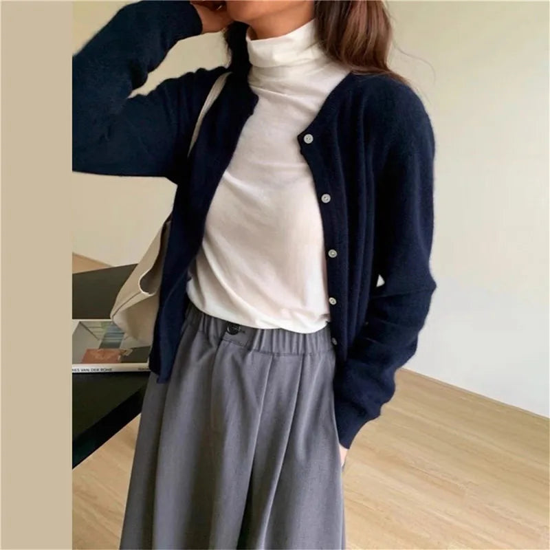 Women's Button-Front Knit Cardigan with Soft Finish