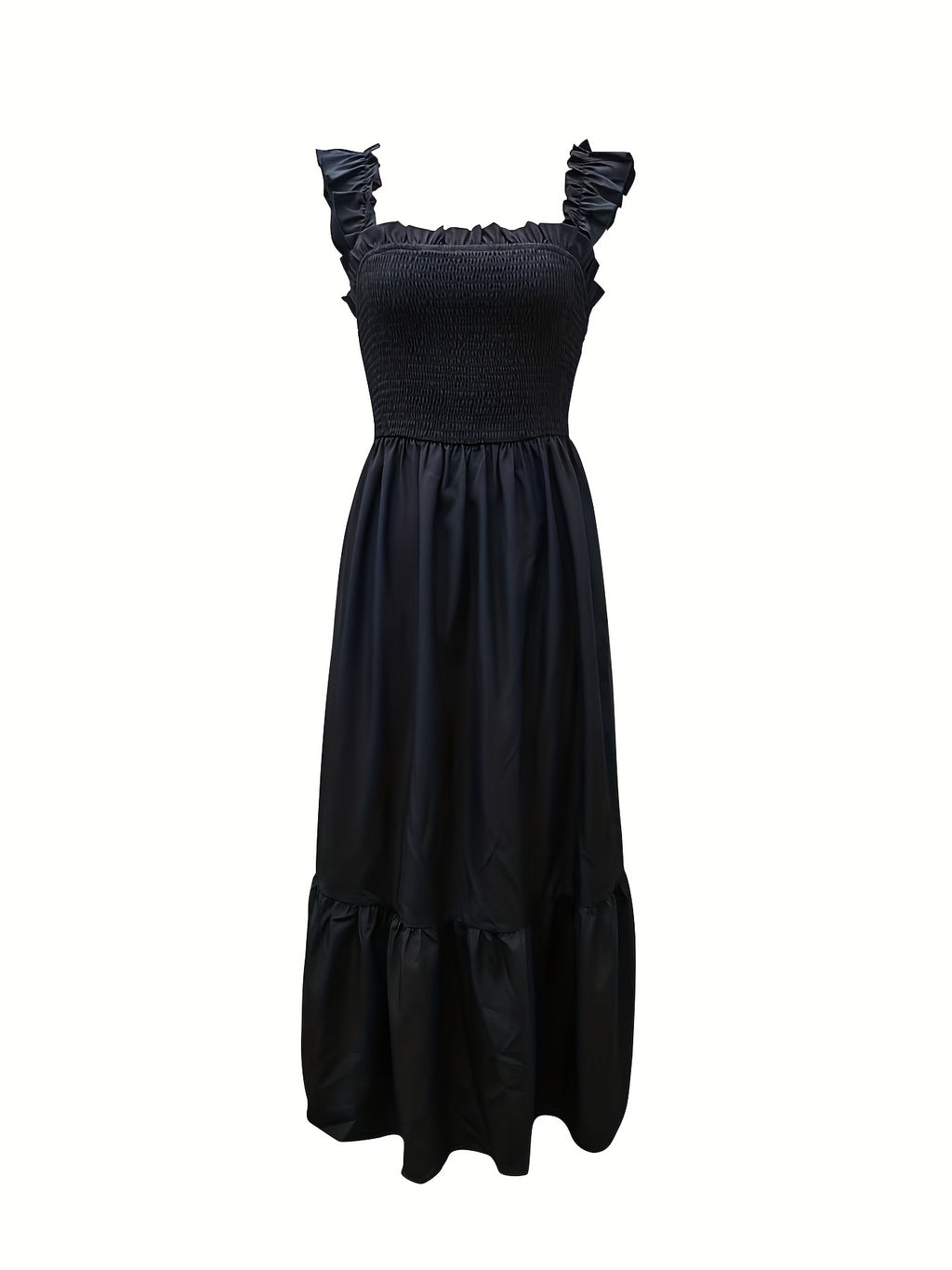 Vestido Maxi Casual Boho Chic con Escote Cuadrado y Falda Fluida Mujer