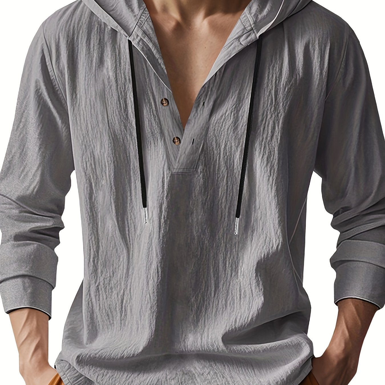 Kaelix™ | Camiseta Henley con capucha azul claro