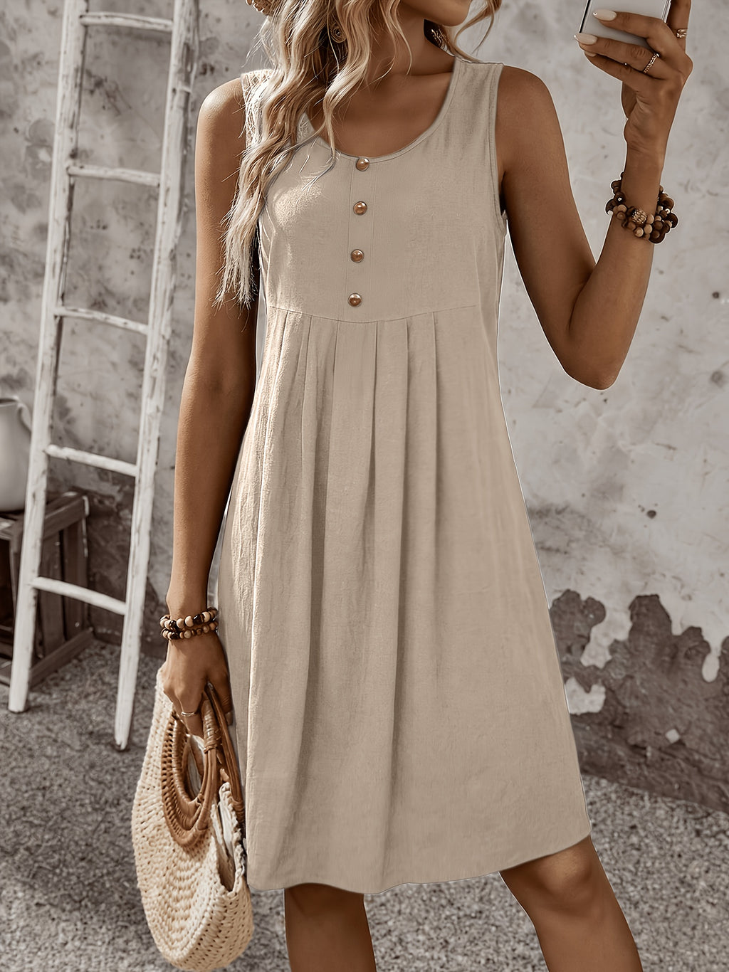 Vestido chaleco de verano para mujer, moda, cómodo, sexy, esencial para vacaciones, falda plisada, falda corta con botones