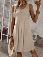 Vestido chaleco de verano para mujer, moda, cómodo, sexy, esencial para vacaciones, falda plisada, falda corta con botones