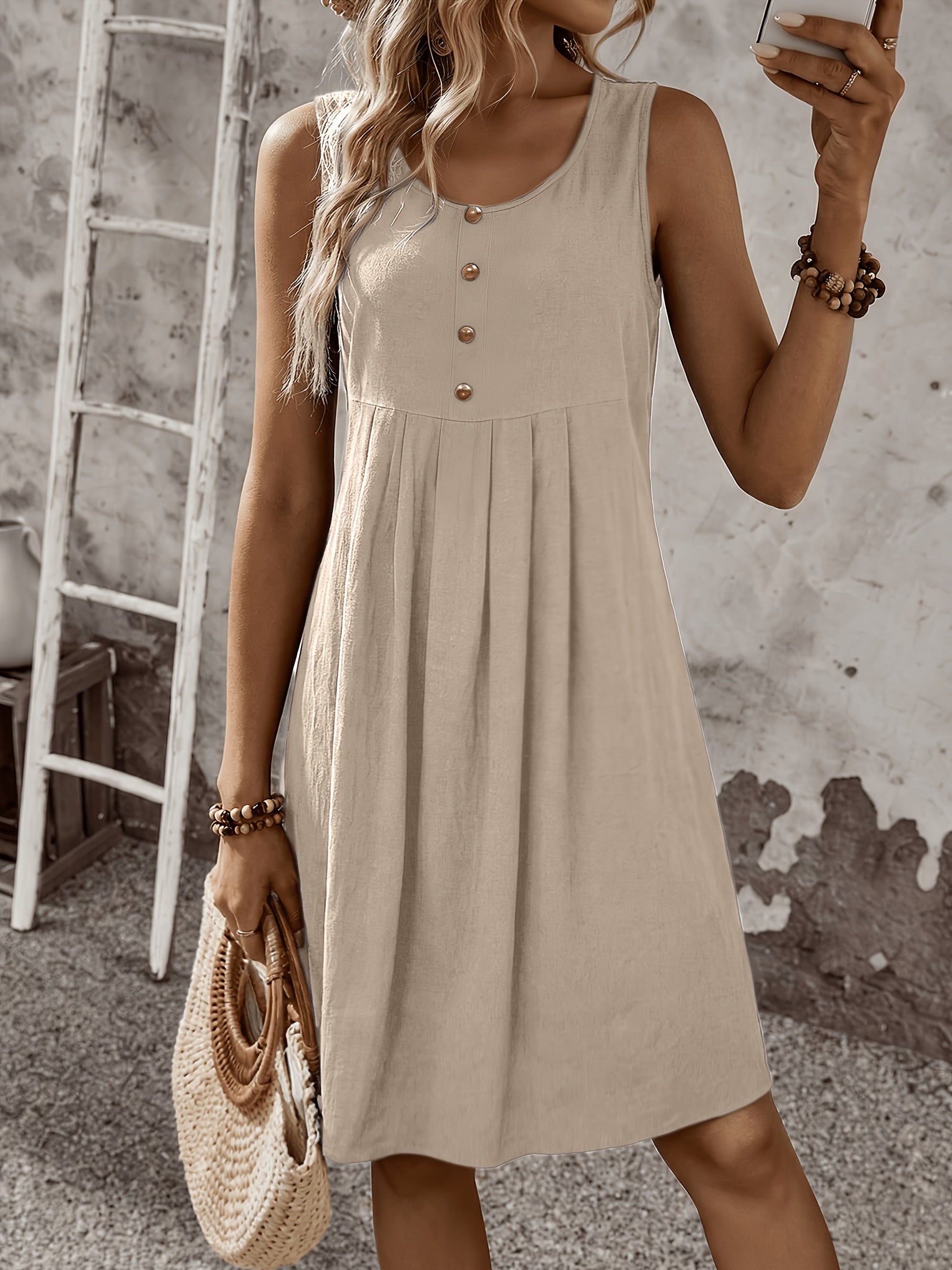 Vestido chaleco de verano para mujer, moda, cómodo, sexy, esencial para vacaciones, falda plisada, falda corta con botones