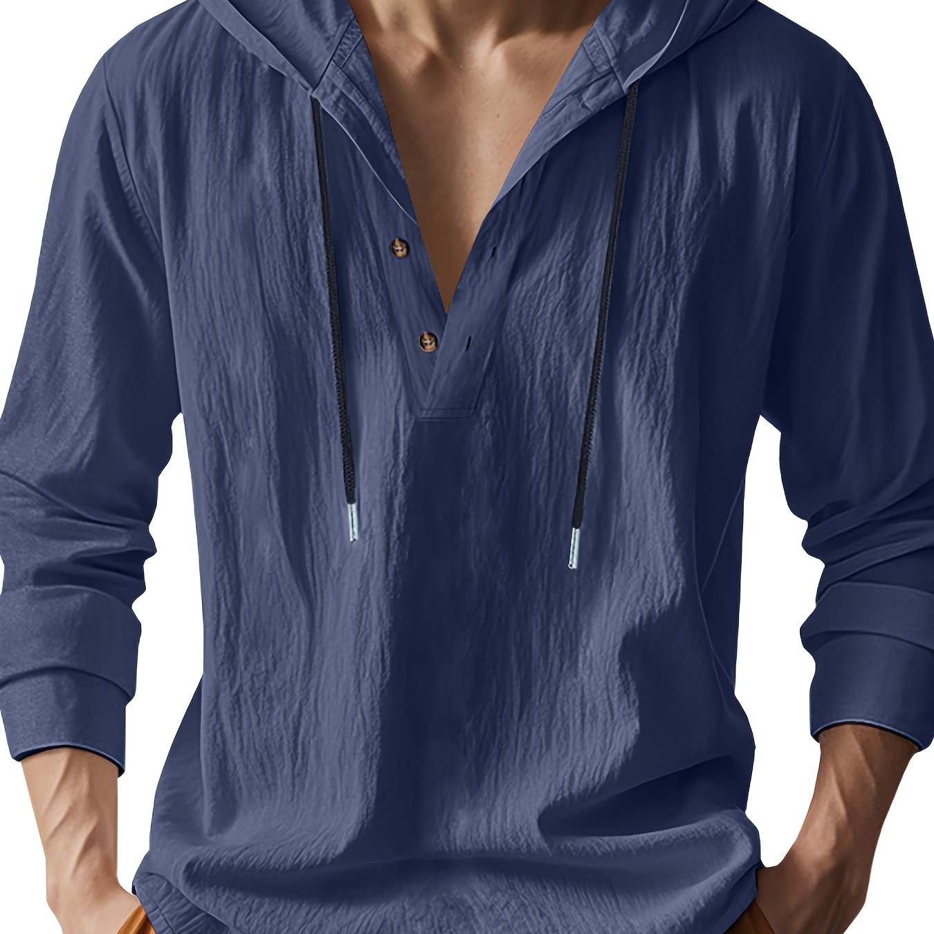 Kaelix™ | Camiseta Henley con capucha azul claro