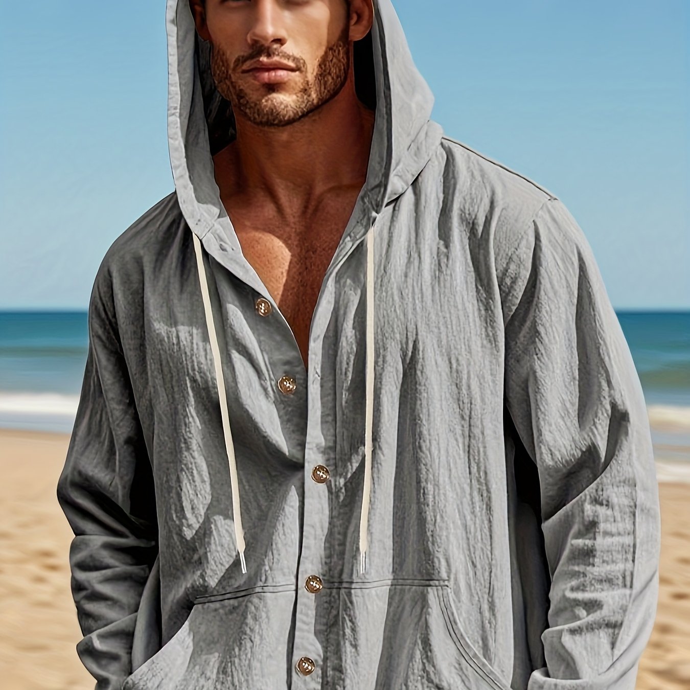 Lenvar™ | Camisa playera de lino con capucha