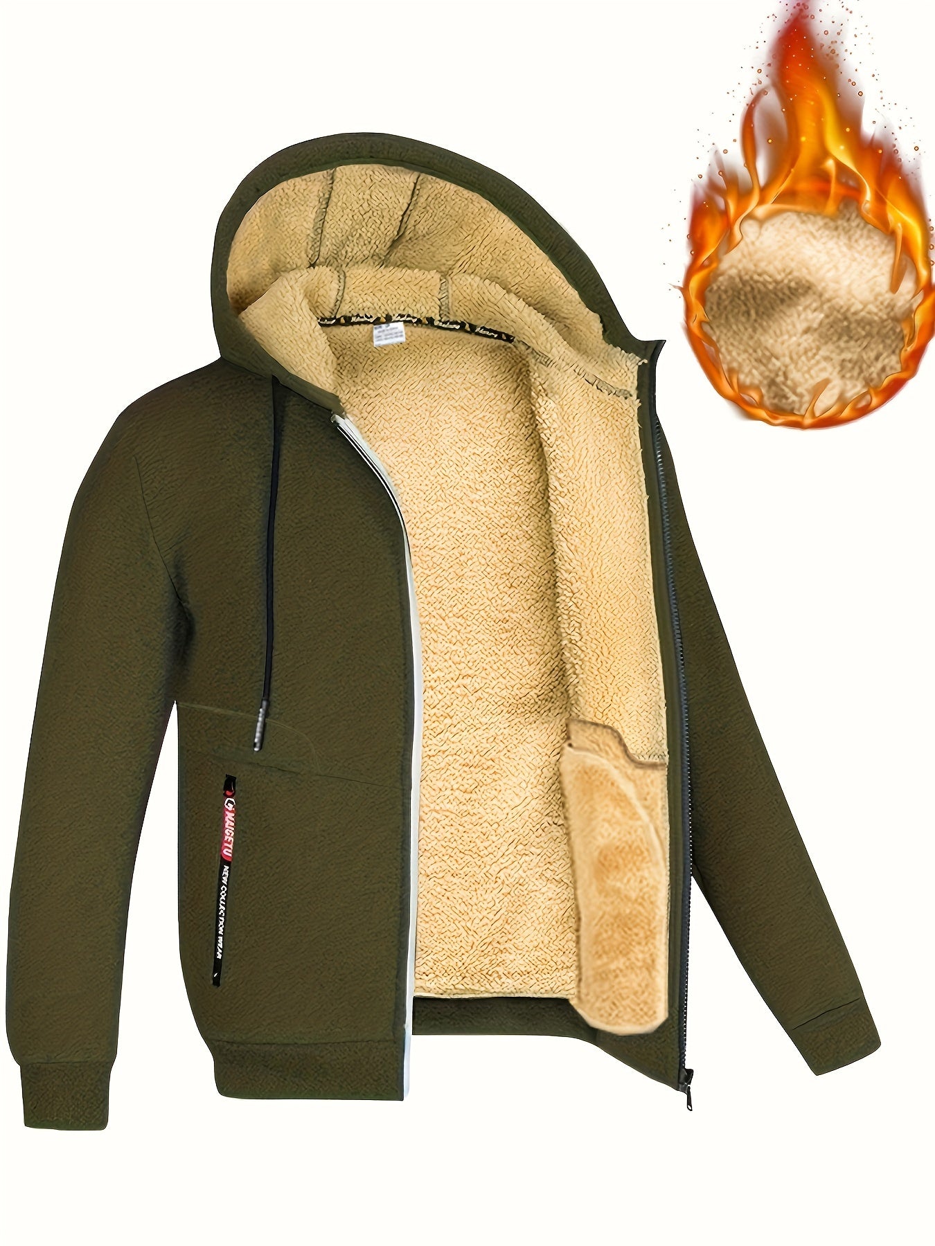 Nórdico | Chaqueta térmica para hombre con capucha y forro interior cálido