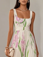 Nina - Vestido largo plisado floral para Mujer