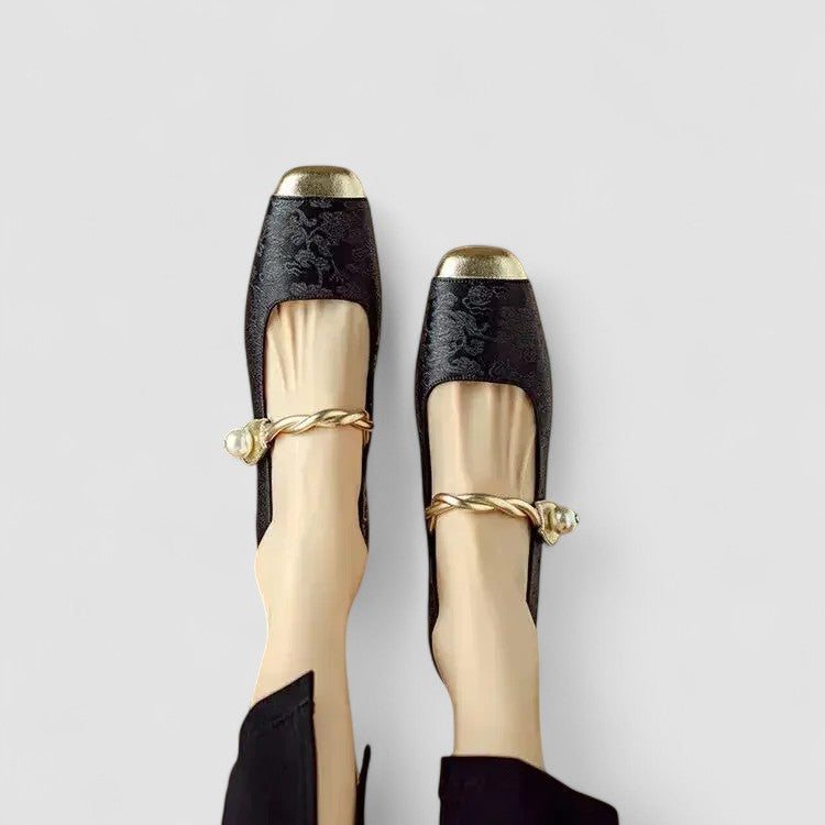 Zapatos Femeninos Planos Elegantes con Punta Redonda para Fiesta Verde