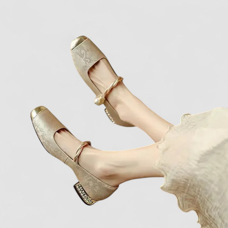 Zapatos Femeninos Planos Elegantes con Punta Redonda para Fiesta Verde