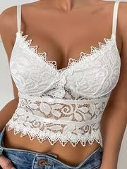 BloomLace™ | elegante top corto con estampado floral