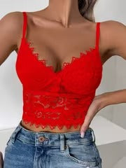 BloomLace™ | elegante top corto con estampado floral