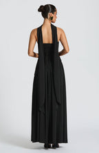 Vestido Femenino Largo Elegante con Abertura para Fiesta