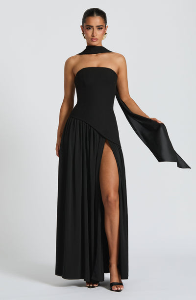 Vestido Femenino Largo Elegante con Abertura para Fiesta