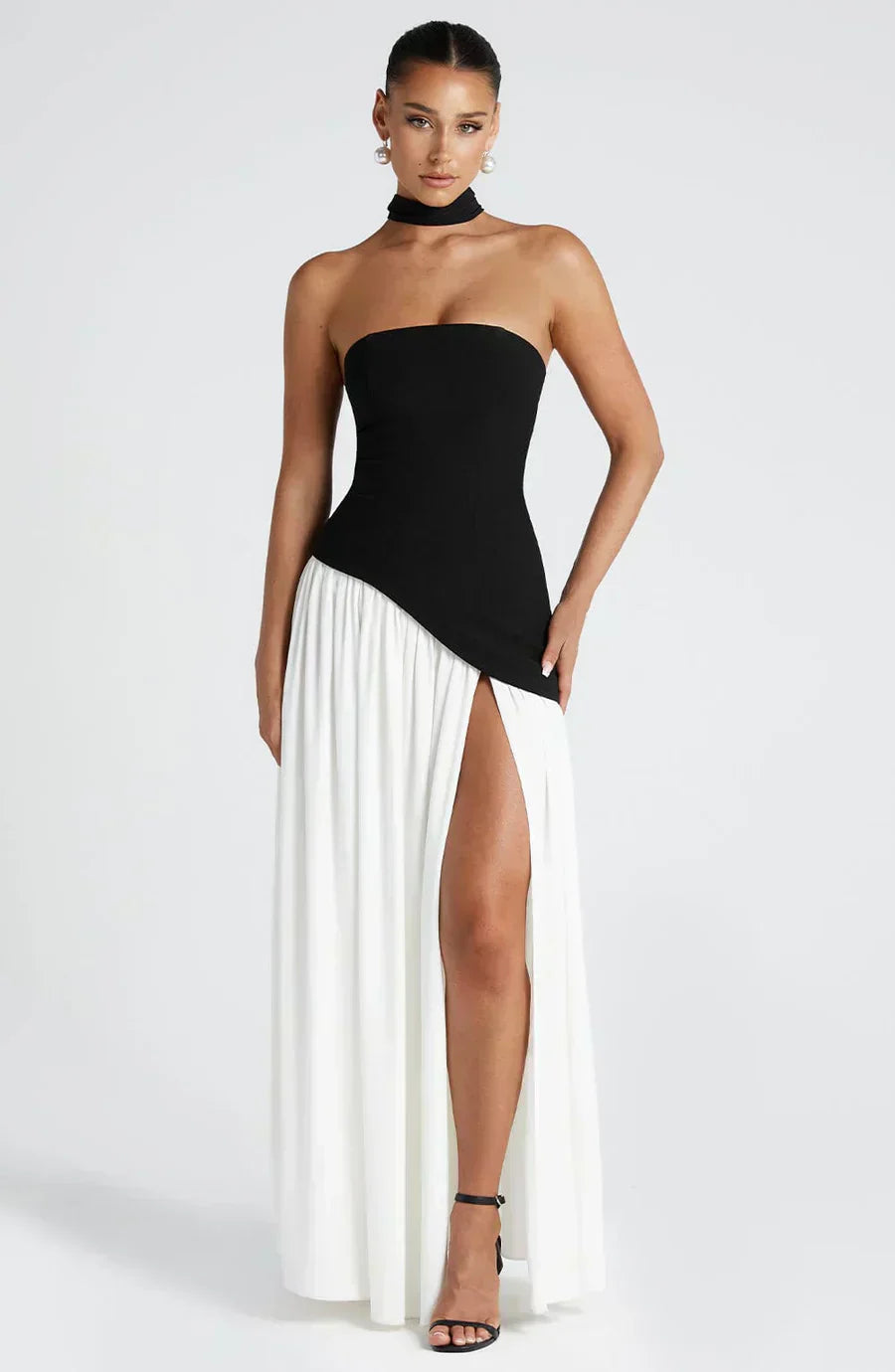 Vestido Femenino Largo Elegante con Abertura para Fiesta