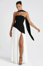Vestido Femenino Largo Elegante con Abertura para Fiesta