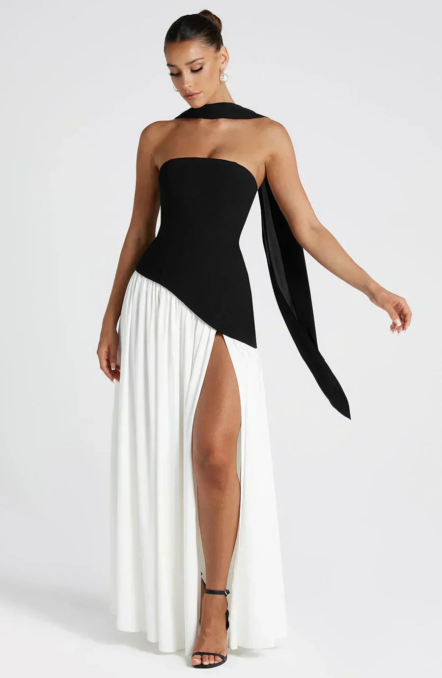 Vestido Femenino Largo Elegante con Abertura para Fiesta