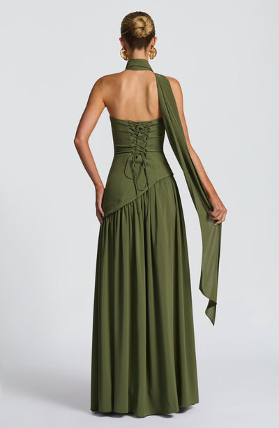 Vestido Femenino Largo Elegante con Abertura para Fiesta