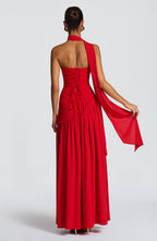 Vestido Femenino Largo Elegante con Abertura para Fiesta