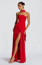 Vestido Femenino Largo Elegante con Abertura para Fiesta