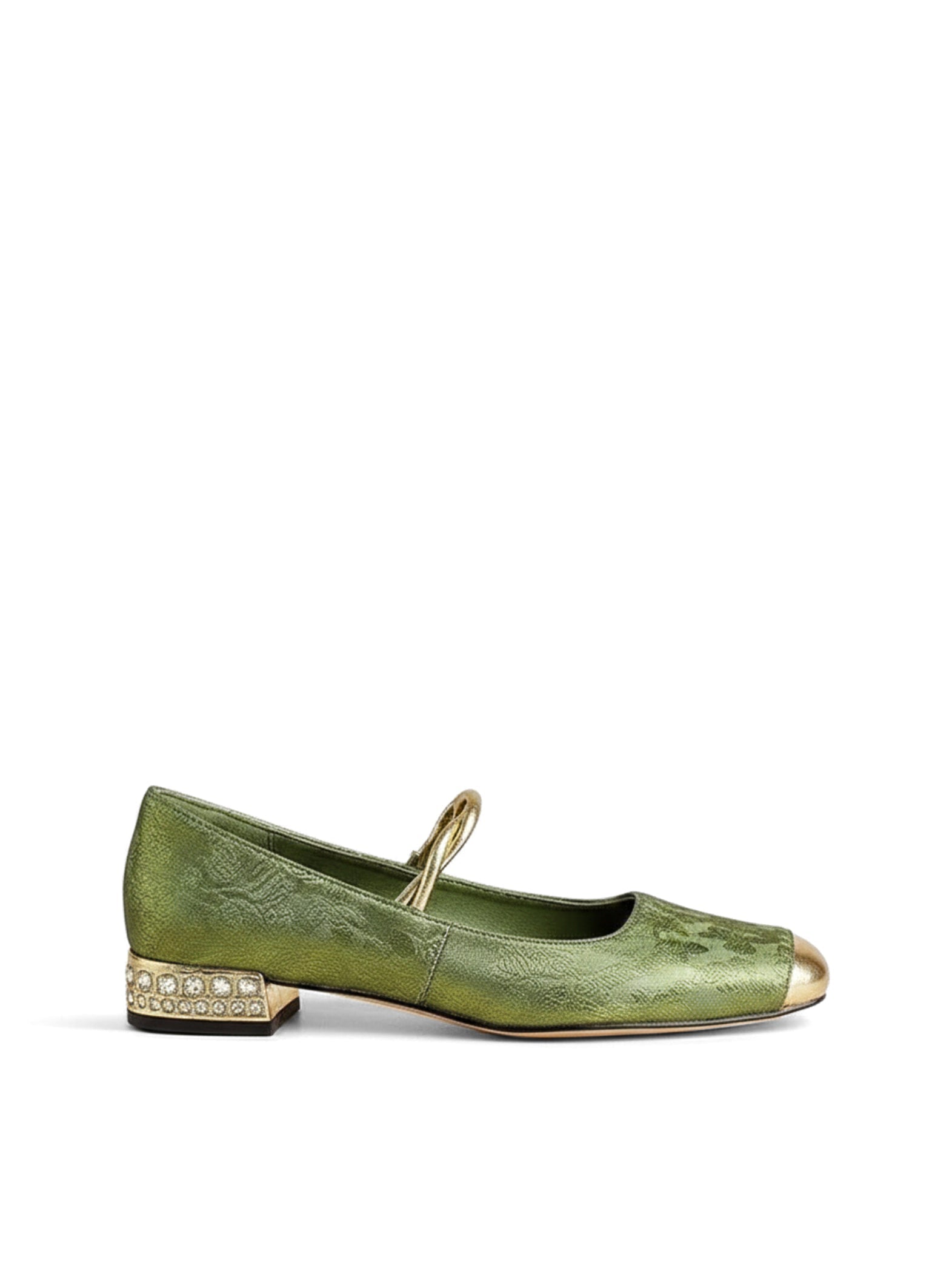 Zapatos Femeninos Planos Elegantes con Punta Redonda para Fiesta Verde